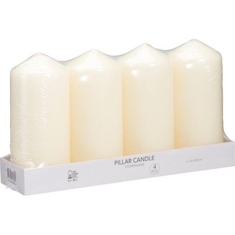 SET 4 CANDELE 7X15CM OFF WHITE